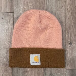 Carhartt Kids Beanie in Soft Pink and Warm Brown